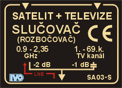 Anténní rozbočovač i slučovač pro pásmo TV + SAT