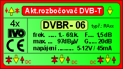 Aktivní anténní rozbočovač širokopásmový s F konektory