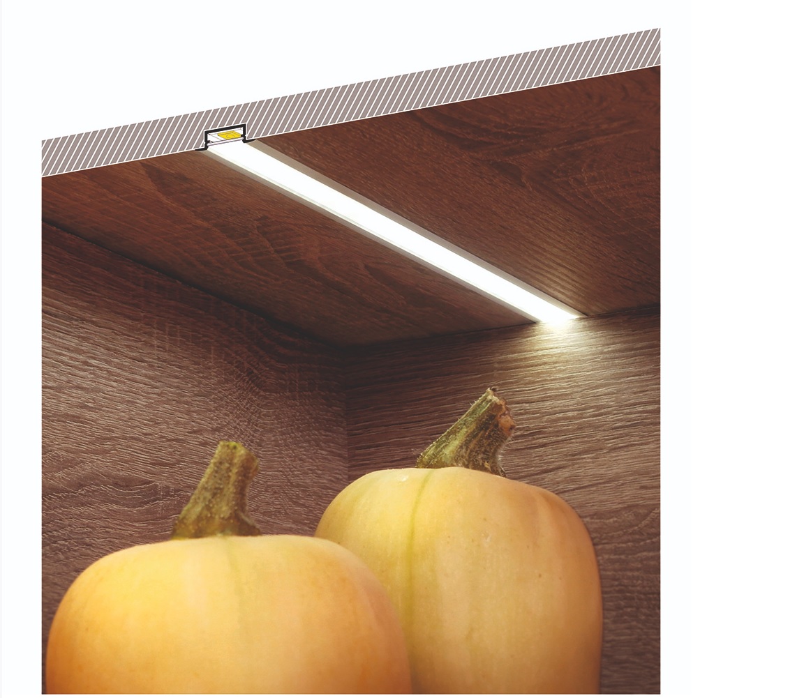 Hliníkový profil pro montáž LED pásků - (FKU13) 14.3 x 6.5mm, délka 2m + matné plexi