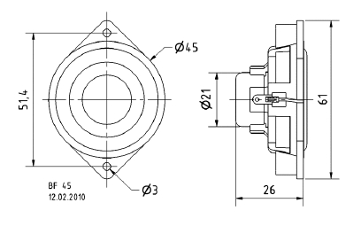 Miniaturní reproduktor 8ohm/4W 61x26mm ALU kulatý