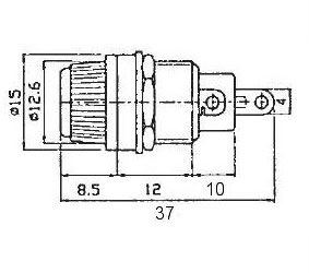 Držák pojistky 5 x 20 mm panelový (FUSE)