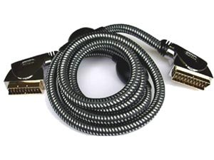 Redukce Scart konektor/ 3 x CINCH zdířka + SVHS + přepínač IN/OUT