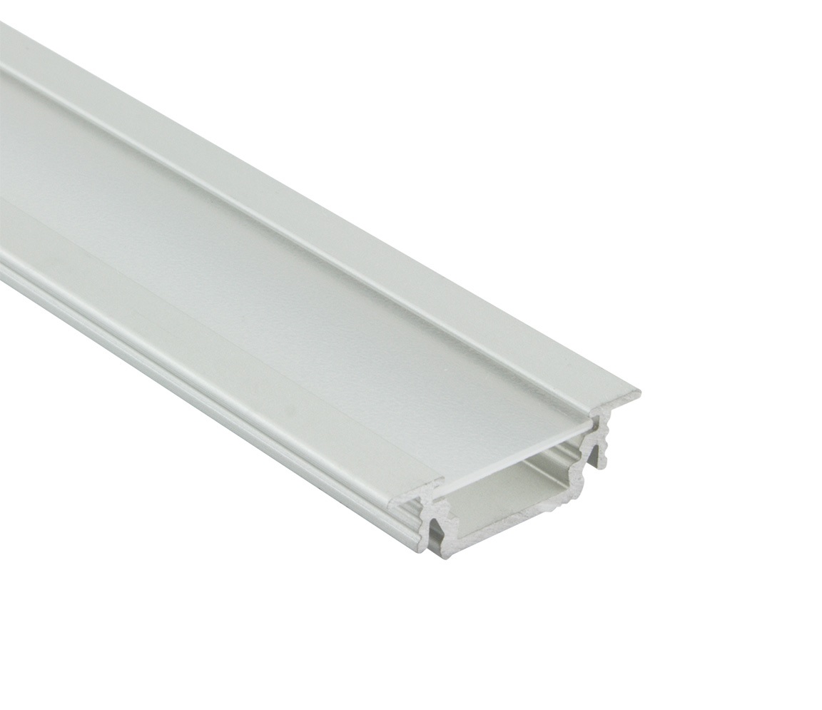 Hliníkový profil pro montáž LED pásků - (FKU12) 24 x 7mm, délka 1m + matné plexi