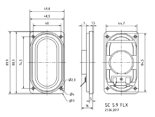 Miniaturní reproduktor 8ohm/4W 90x50x16mm Visaton