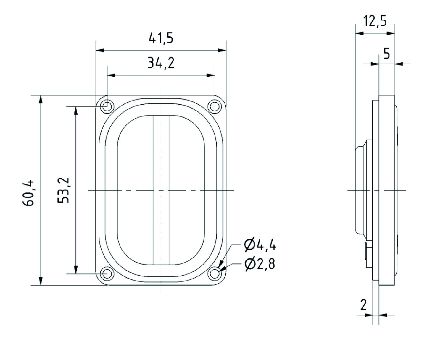 Miniaturní reproduktor 8ohm/4W 61x42x13mm Visaton
