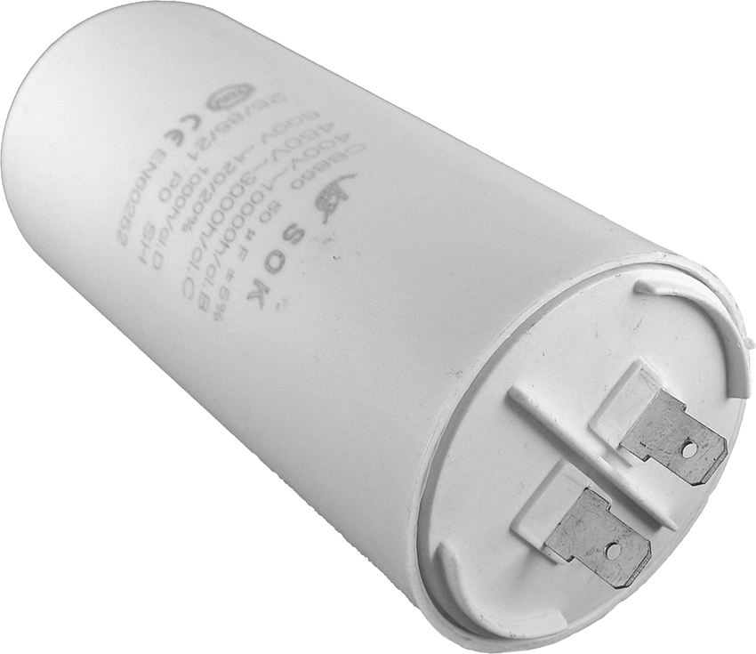 Kondenzátor motorový rozběhový 50uF/450V AC, Ø50x95mm