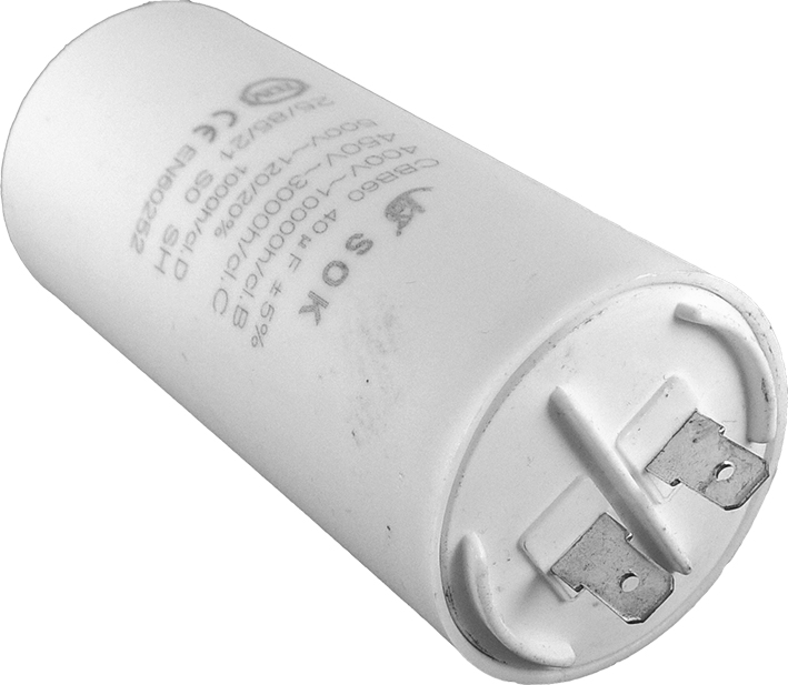 Kondenzátor motorový rozběhový 40uF/450V AC, Ø45x95mm