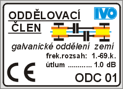 Galvanický odděl.zemí 5-800MHz
