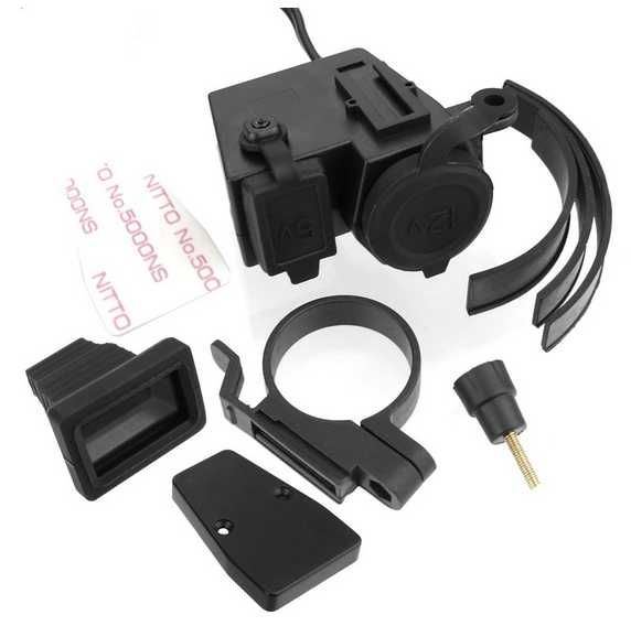 Napájecí zdířka 12V+USB pro motocykl vodotěsná