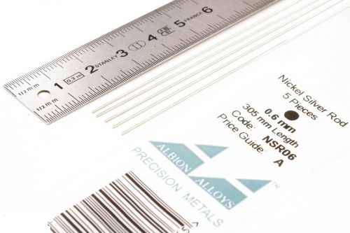 Tyč Pakfong kruhového průřezu ø 0.6 mm (NSR06)