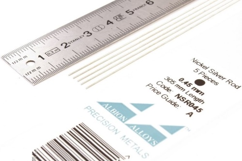 Tyč Pakfong kruhového průřezu ø 0.45 mm (NSR045)