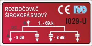 Anténní rozbočovač 4-výstupy širokopásmový s IEC konektory