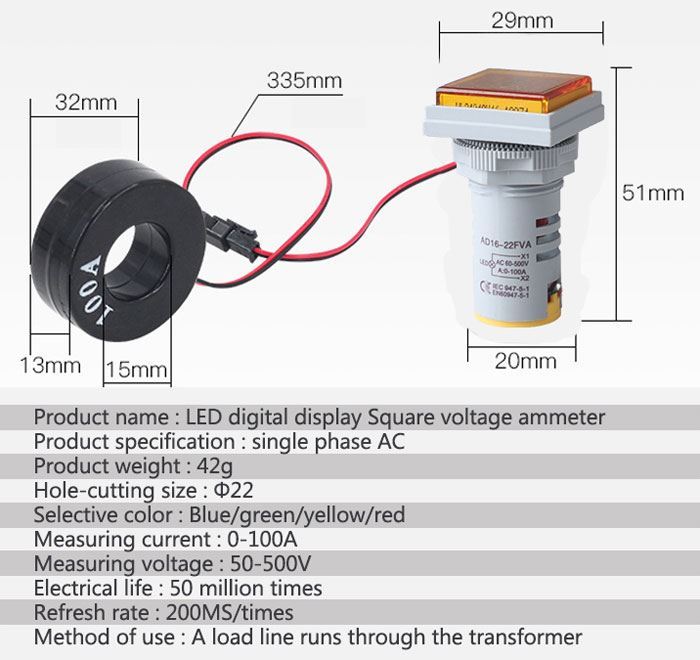 Panelový měřák 20V LCD