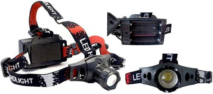 Svítilna čelovka LED 5W 3xAA