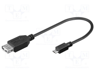 Kabel USB A zásuvka - USB B micro zástrčka 0,2m USB 2.0