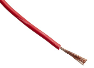 Vodič izolovaný měděný lanko 0,50 mm² červený