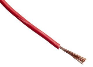 Vodič izolovaný měděný lanko 2,5 mm² červený
