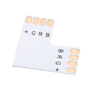 Spojka rohová, pájecí, pro LED pásky RGB 10mm, PCB