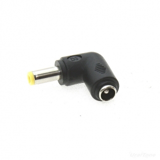 Redukce úhlová DC 2.1mm zdířka - DC 2.5 x 5.5mm konektor