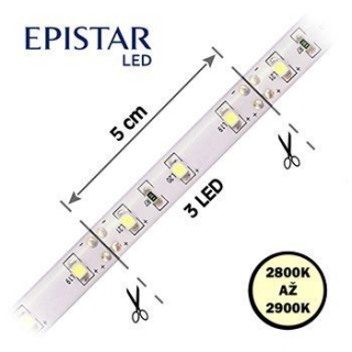 LED pásek 60LED/m, 2835, IP65, 2800 - 2900 K, bílá, 12V