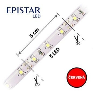 LED pásek 60LED/m, 3528, IP65, červená, 12V