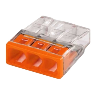Svorka WAGO 2273-203, 0,5 - 2,5 mm2, 3pólová, transparentní/oranžová