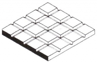 Dlažba - čtverce 12.7 x 12.7 mm, šířka drážky 1.1 mm (EV4507)