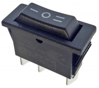 Přepínač kolébkový 3pol./3pin ON-OFF-ON 250V/15A černý