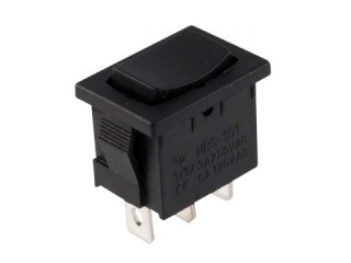 Přepínač kolébkový 3pol./3pin ON-OFF-ON 250V/3A černý