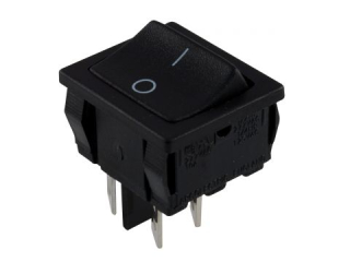 Přepínač kolébkový 2pol./4pin ON-OFF 250V/4A černý