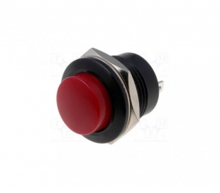 Tlačítko kul. spínací. 2pin OFF-(ON) 250V/3A červené