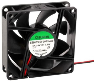 Ventilátor axiální 24VDC,  80x80x25mm, 69,7m3/h; 33dBA