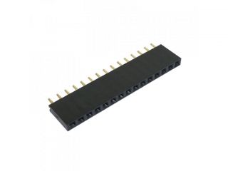 Dutinková lišta 8.5 mm,1-řada x 15, rovné vývody RM=2.54 mm