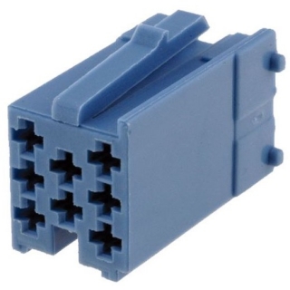 Mini - ISO konektor autorádia, plastová klec modrá