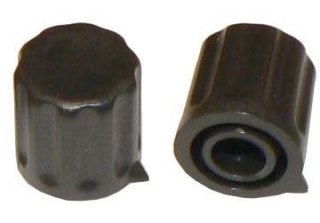 Přístrojový knoflík, 14x15mm, hřídel 6mm, černý s šipkou