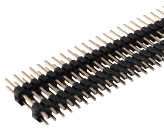 Kolíková lišta 2x40 pinů; přímá; 2,54 mm; THT; konfigurace 2 řady, výška 20 mm