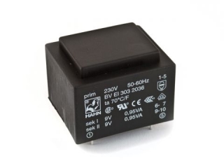EI transformátor 2x9V - 3.0VA do DPS (BV EI305 2056)