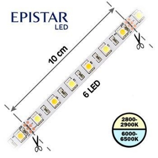 LED pásek 60LED/m, 5050, IP20, 2800 - 2900 K / 6000 - 6500 K, 12V