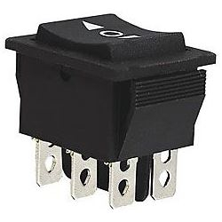 Přepínač kolébkový 3pol./6pin (ON)-OFF-(ON) 250V/10A černý Apem