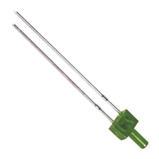 LED 2mm zelená 3-10mcd L-13GD, PLOCHÉ ČELO