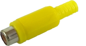 Zásuvka CINCH / RCA kabelová přímá plastová, žlutá