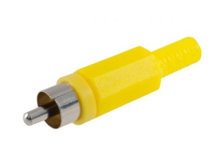 Zástrčka CINCH / RCA kabelová přímá plastová, žlutá