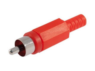 Zástrčka CINCH / RCA kabelová přímá plastová, červená
