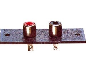 Zásuvka 2x CINCH / RCA panelová, černé + červené značení 25 x 50 mm