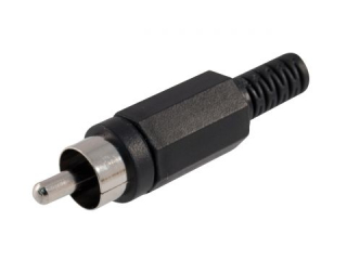 Zástrčka CINCH / RCA kabelová přímá plastová, černá