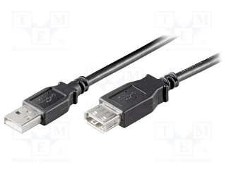 Kabel USB A zástrčka - USB A zásuvka 0.6m USB 2.0