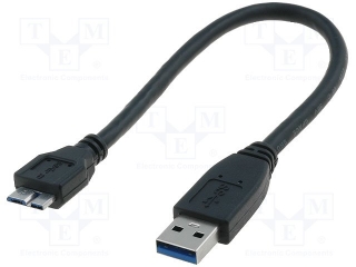 Kabel USB A zástrčka - USB B micro zástrčka 0,25m USB 3.0
