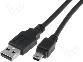 Kabel USB A zástrčka - USB B mini zástrčka 1m USB 2.0
