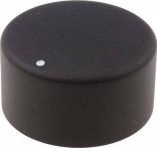 Knoflík s ukazatelem, hliník,termoplast; Øhříd: 6mm; Ø31x17mm, černý