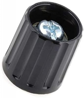 Knoflík polyamid; Øhříd: 6mm; Ø15x16,3mm; černý,hladký hřídel